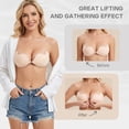thumbnail image 4 of 2026 Olaglory Sticky Bra Push up for Women, 2 pack Adhesive Strapless Bra Reusable Invisible Backless Bras with Nipple Covers for Backless Dress, B, 4 of 6