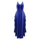 thumbnail image 3 of Gibobby Vestido largo casual de verano para mujer Falda informal sin tirantes de ombligo de cintura alta con volantes y temperamento sin espalda sexy de color sólido(Azul,CH), 3 of 5