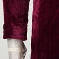 thumbnail image 7 of Wxolcjlv Men's Solid Robe Hooded Zip Front Long Sleeve Fleece Nightgown With Side Pockets, 7 of 7