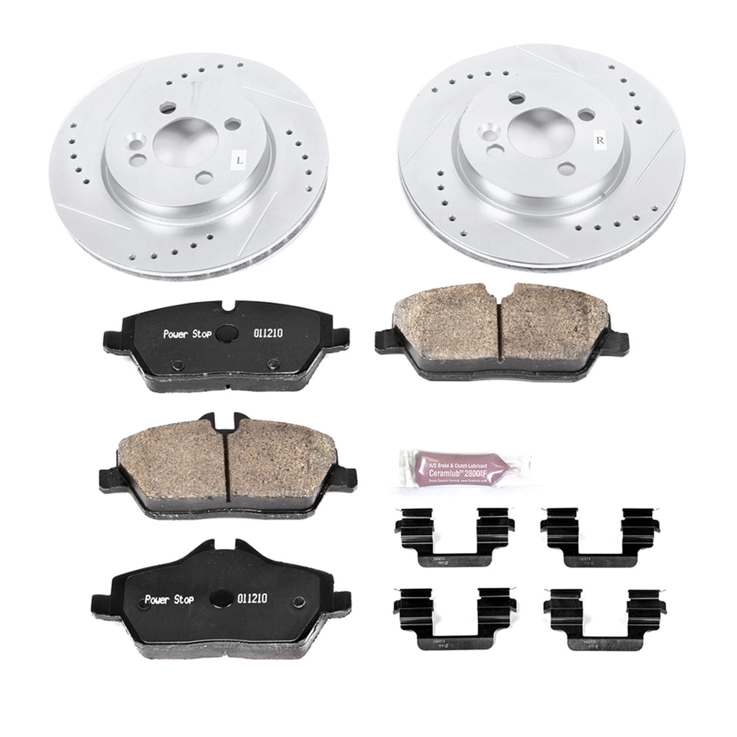 PowerStop Front Z23 Evolution Sport Carbon-Fiber Ceramic Brake Pad and Drilled & Slotted Rotor Kit Fits: MINI COOPER Select Models K6739