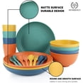 thumbnail image 3 of Homienly 20-Piece Wheat Straw Dinnerware Set, Plates, Bowls & Cups with Flatware, Service for 4, Microwave & Dishwasher Safe, for Kitchen, Outdoor, RV, Multicolor, 3 of 8
