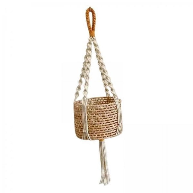 2 Colgadores De Macramé Para Plantas, Cesta Colgante Para Interior, Para Porche, Ventana, Cocina