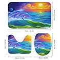 thumbnail image 3 of Surreal Ocean Sunset Shower Curtain Sets Non-Slip Rugs Bath Mat Toilet Cover U Shaped Mat 4 Pcs, 3 of 8