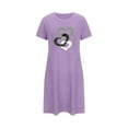 thumbnail image 1 of fheaev Chemises de Nuit pour Femmes Grande Taille Imprimé Saint-Valentin Chemise de Nuit Décontractée Manches Courtes Robe de Nuit Ample Confortable Pyjama Col Rond Chemises de Nuit Douces, 1 of 2