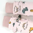 thumbnail image 6 of Bainana Little Boys Girls Gloves Dinosaur Print Stretchy Full Finger Mittens Cute Casual Winter Child Ski Gloves Pink Size 4-8 Years, 6 of 6