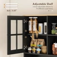 thumbnail image 3 of Kitchen Pantry Cabinet, 72" Freestanding Storage Cabinet with Hutch, Large Countertop, Glass Doors and Adjustable Shelves, Microwave Cabinet, Coffee Bar Cabinet, 3 of 9