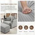 thumbnail image 6 of 41.7" Corduroy Single Sofa Chair with Movable Ottoman, Storage Armrests, USB Ports & Cup Holders,Gray, 6 of 9