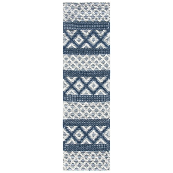 SAFAVIEH Vermont Chelsea Striped Runner, 2'3" x 8', Ivory/Blue