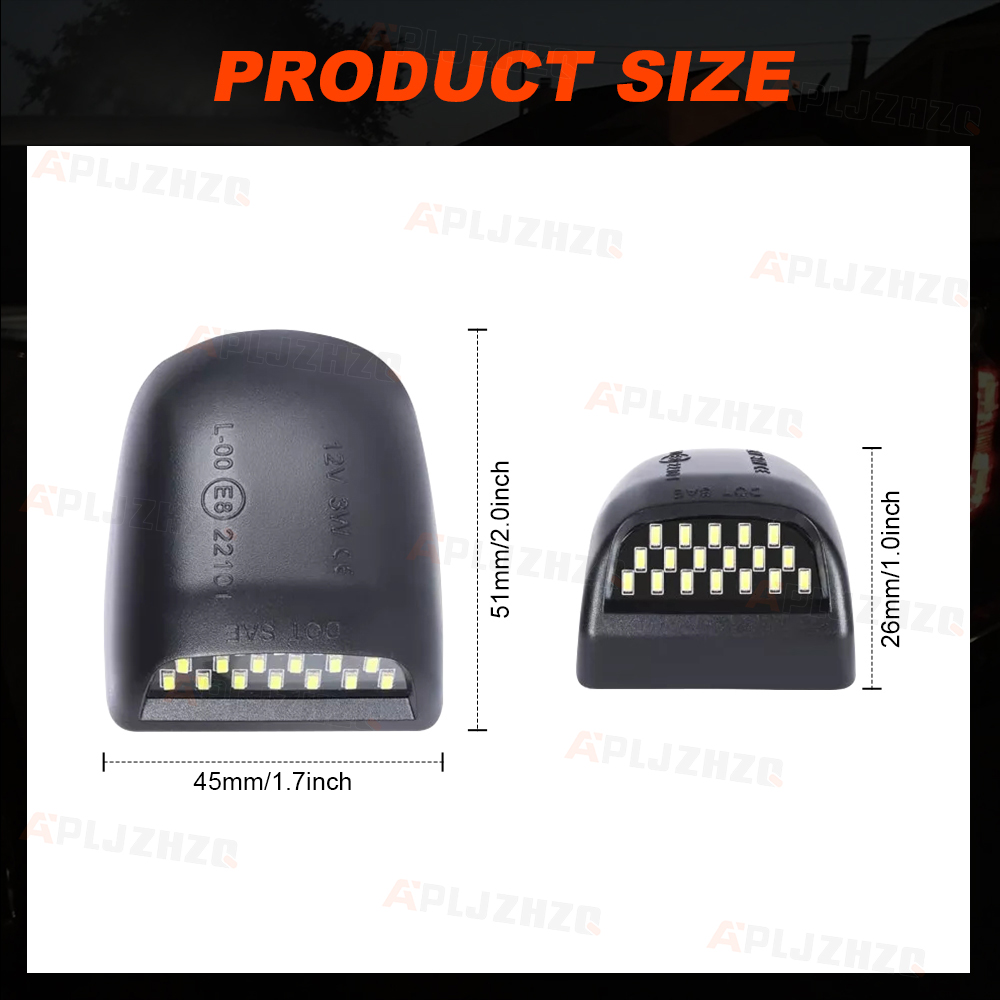 2Pcs Full LED License Plate Lights For 1999-2013 Chevy Silverado Avalanche
