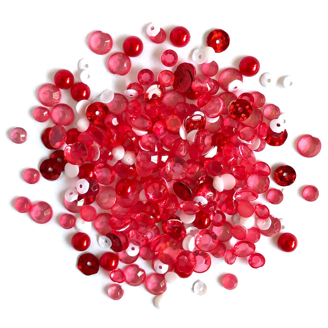 Buttons Galore Christmas Super Bundle Red Green Sequins Set of 20 Craft Embellishments