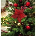 thumbnail image 4 of Handmade DIY Simulation Christmas Flower Pendant, Flannel+Sequin, Realistic, Reusable, No Maintenance, Vase/Window Decoration, 4 of 6