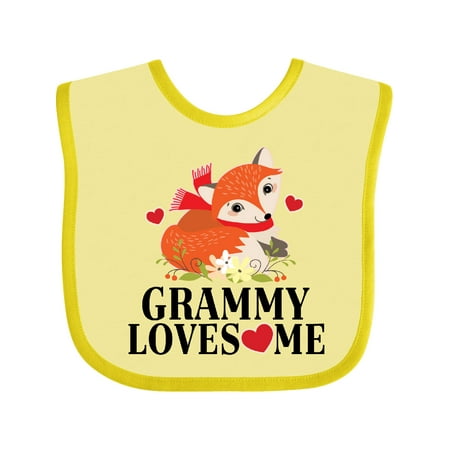 

Inktastic Grammy Loves Me Woodland Fox Girls Baby Bib
