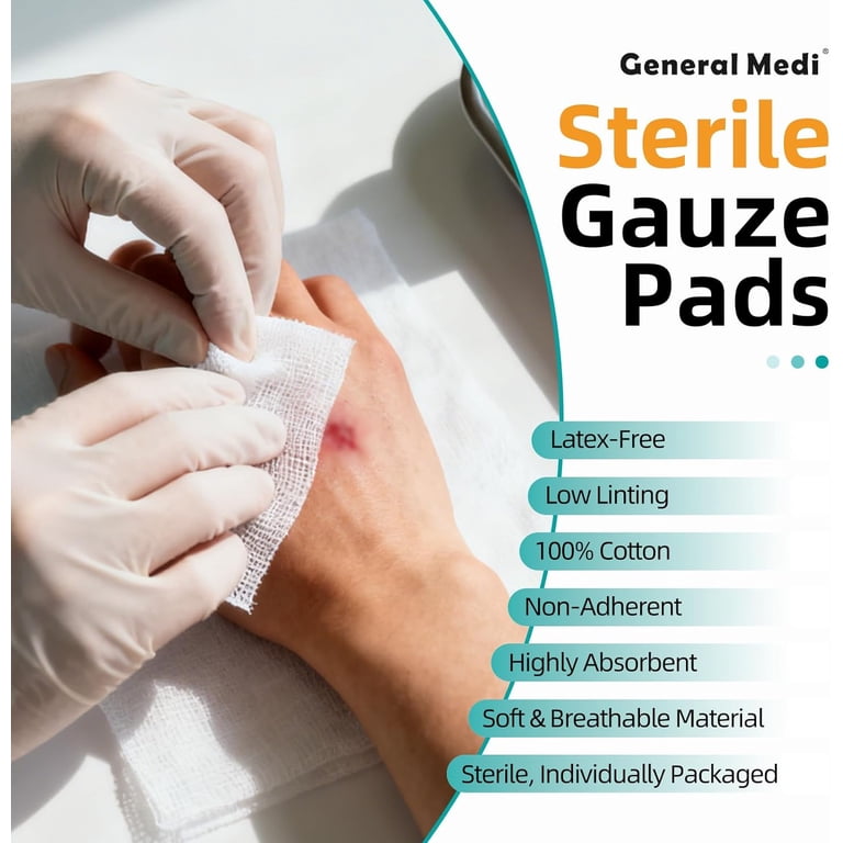 General Medi Sterile Gauze Pads, 4" x 4", 100-Count photo 6