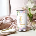 thumbnail image 3 of Monogrammed Gifts for Women personalized gifts for women Initial Gifts for Women 20 Oz Insulated Tumbler Christmas Birthday Gifts for Women Letter L Personalized Initial Tumbler, 3 of 6
