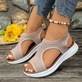 thumbnail image 2 of Ticikt Womens Comfortable Orthopedic Sandals Arch Support Ladies Walking Sport Athletic Sandals Open Toe On 2 Inches Heel, 2 of 9