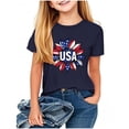 thumbnail image 2 of MKOSPLRT USA Flag Tee Shirt for Toddler Short Sleeve Crew Neck July 4th Shirts Cute Flower Stars and Stripes Graphic Tees for 2-13 Years, 2 of 4