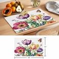 thumbnail image 6 of Purple Red Tulips Placemats Set of 8, Flying Butterfly Non-Slip Place Mats Washable Table Mats for Kitchen Dining Table Decorations Indoor/Outdoor, 6 of 9