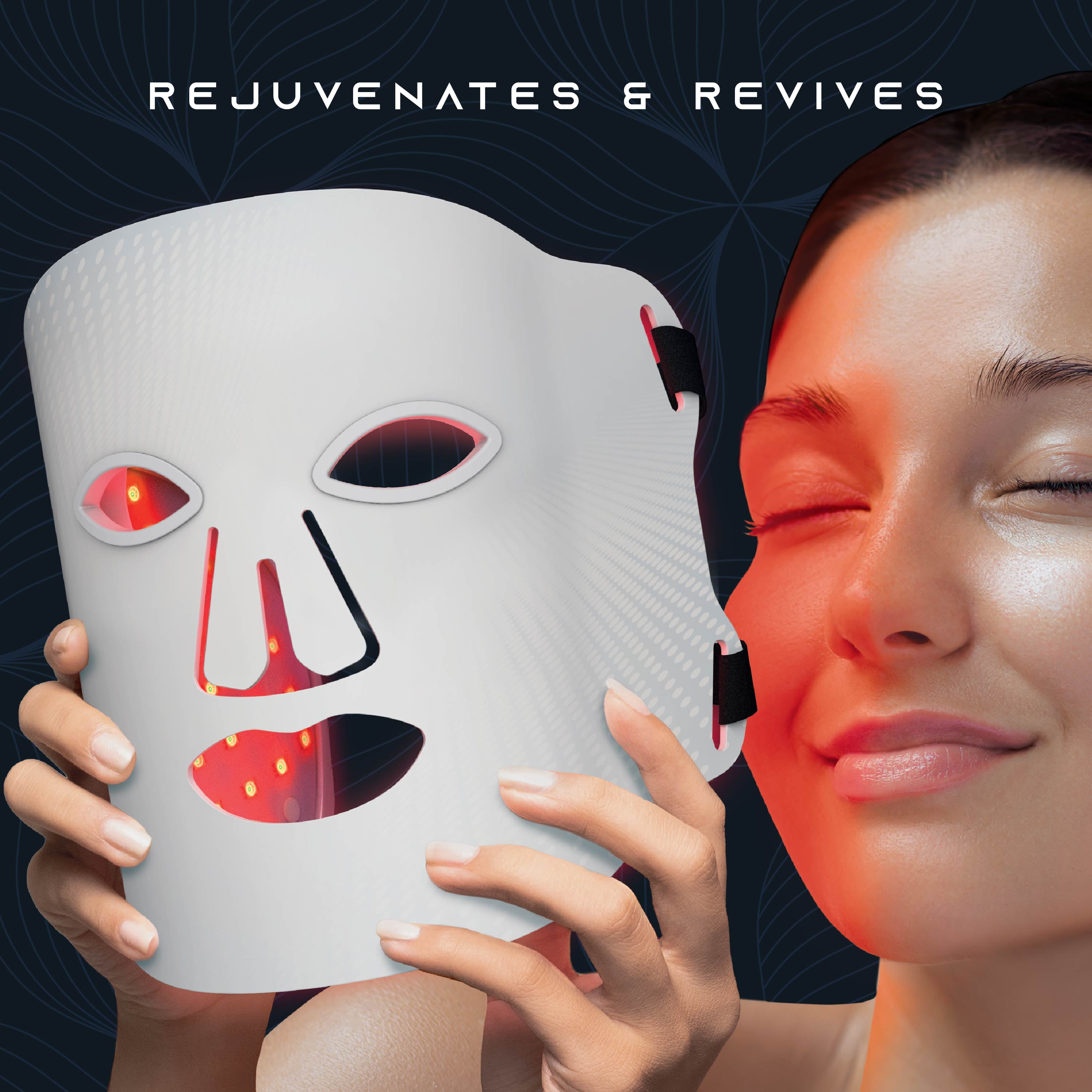 Icon by Tzumi LED Face Mask, Red Light Therapy Facial Mask with 7