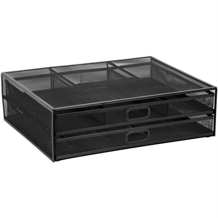 UPC: 0810041730824 | Mount-It! Black Mesh Computer Monitor Stand W/ Two Drawers