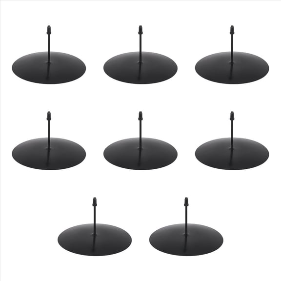 Wreath Candle Holder, 8 cm Advent Candle Holder, Metal Candle Holder, Christmas Candle Plate with Spike 8Pcs Black