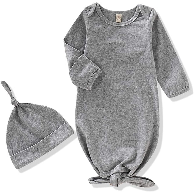 Robe Bébé Nouée en Mélange Modal Doux avec Chapeau et Bandeau
