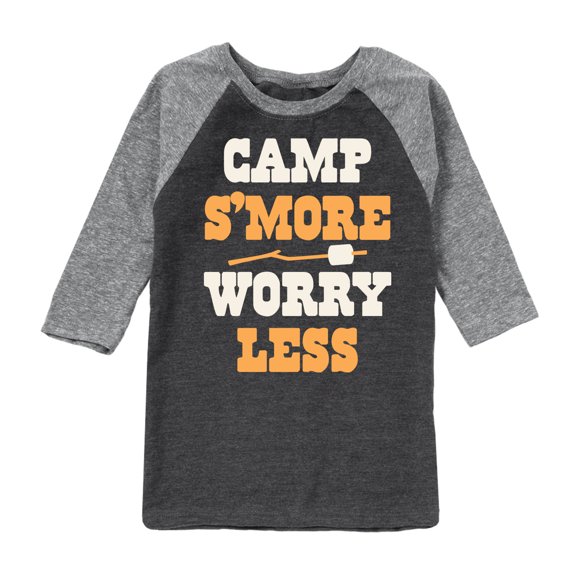 Instant Message - Camp Smore Worry Less - Toddler And Youth Raglan Graphic T-Shirt