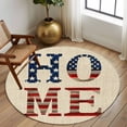 thumbnail image 2 of Round Area Rug 8 Ft, Khaki Vintage Washable Non-Slip Circle Carpet for Living Room/Bedroom, American Flag Retro Art Rustic Collection Low-Profile Large Area Rugs for Indoor, 2 of 8