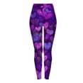 thumbnail image 4 of Fgvctg Romantic Valentines Day Leggings for Women Yoga High Waisted Full Length Stretch Workout Leggings Cute Love Heart Print Comfy Outfit Thermal Yoga pants Joggers Clothing Dark Purple XL, 4 of 6