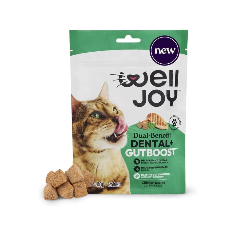 WellJoy Dual-Benefit Dental+ GutBoost Cat Treats, 3.2 oz photo 1