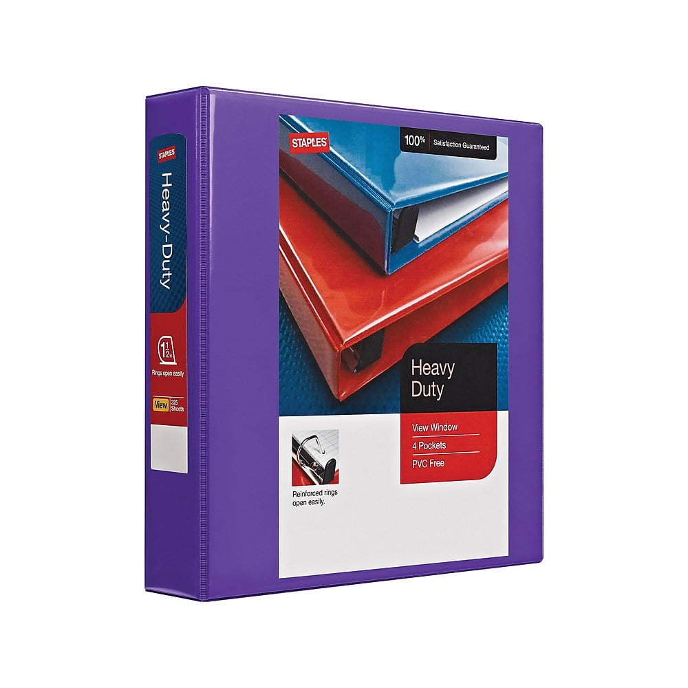 Staples HeavyDuty 1.5" 3Ring View Binder Purple (24683US) 56308CC