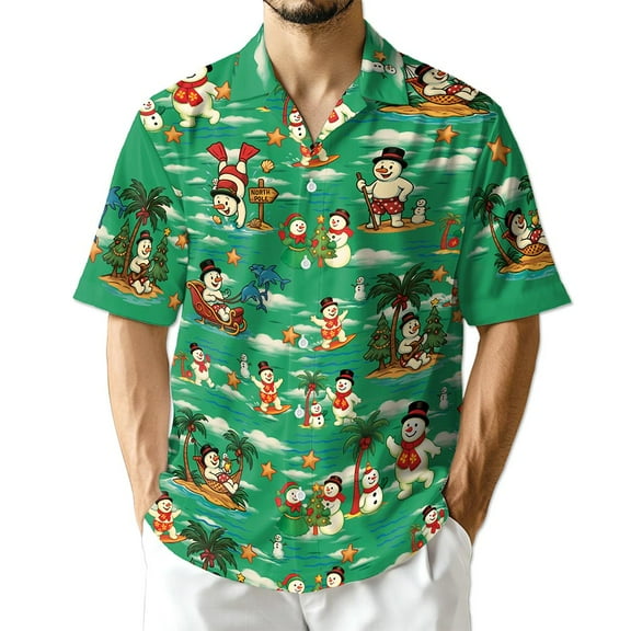 Netecom Funny Santa Claus Surfing Hawaiian Shirt for Men Women, Christmas in July Summer Beach Aloha Button Down Shirts, S-5XL