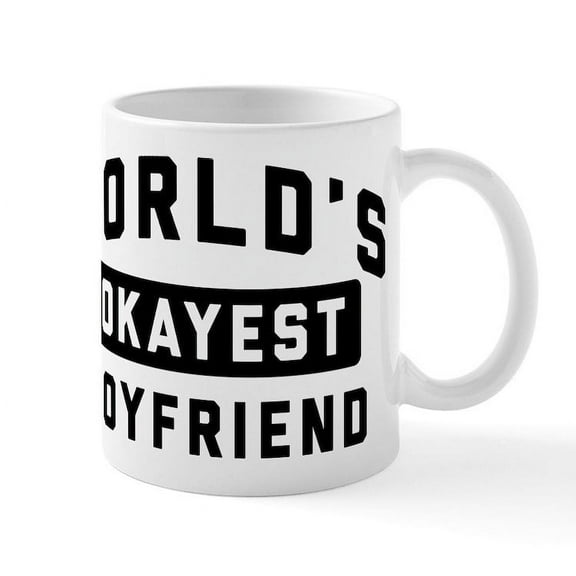 CafePress - World's Okayest Boyfriend - 11 oz Ceramic Mug - Novelty Coffee Tea Cup