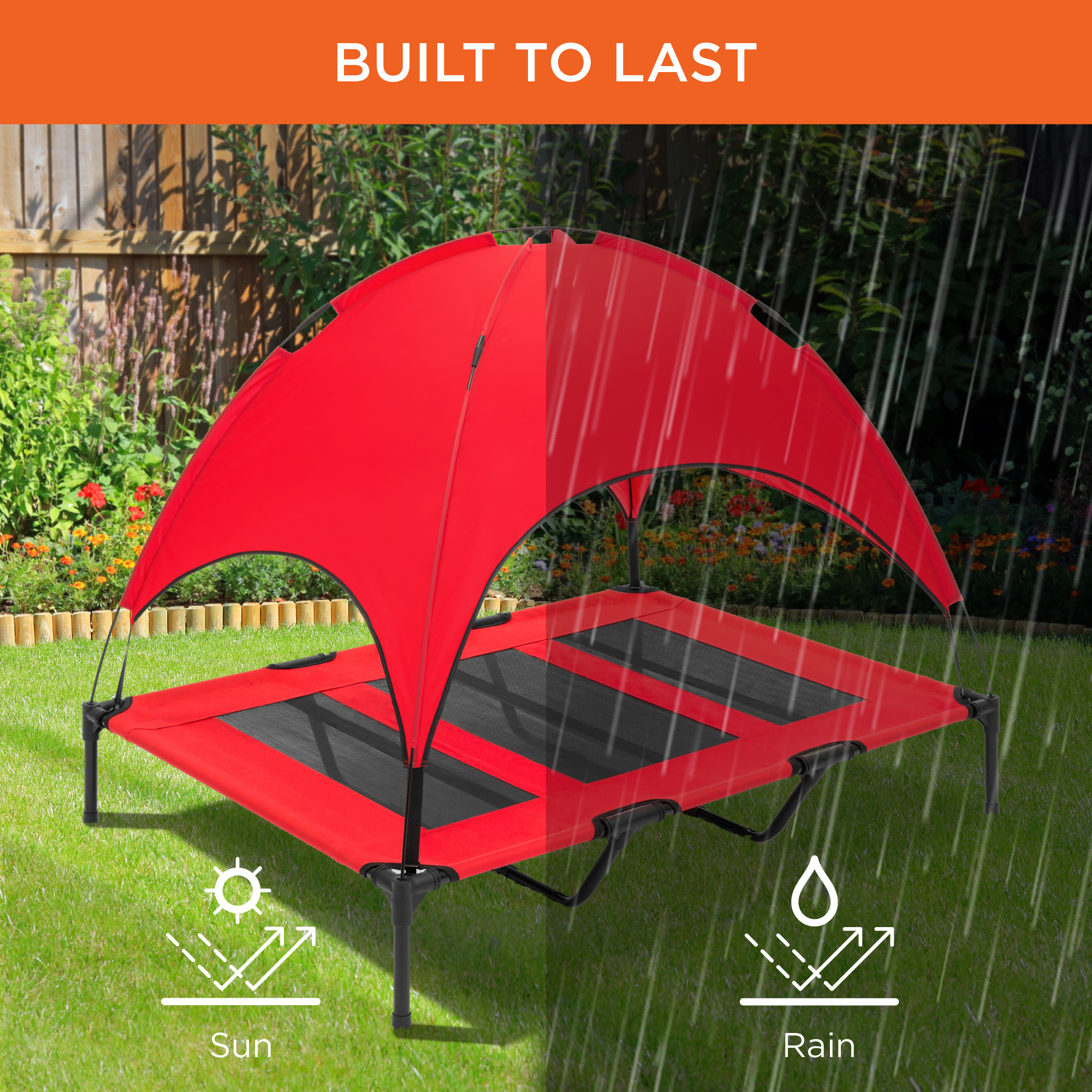 Best Choice Products 48-Inch Elevated Cooling Dog Bed, Red photo 5