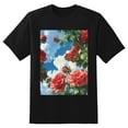 thumbnail image 2 of Plus Size Shirt for Women Black Tops for Women Short Sleeves Shirt for Women Red Rose T Shirt Crewneck Shirt for Women 5XL, 2 of 5