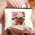 thumbnail image 2 of Pratyus Tote Bag Valentine Gift Pink Love Cosmetic Bag for Women Friends Roses Hearts Travel Essentials White, 2 of 6