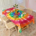 thumbnail image 3 of Colorful Rainbow Tie Dye Spiral Pattern Rectangle Tablecloth 60"x102",Waterproof Polyester Rectangle Table Cloth, Wipeable Spillproof Polyester Tablecloth for Dining, Camping, Indoor and Outdoor, 3 of 6