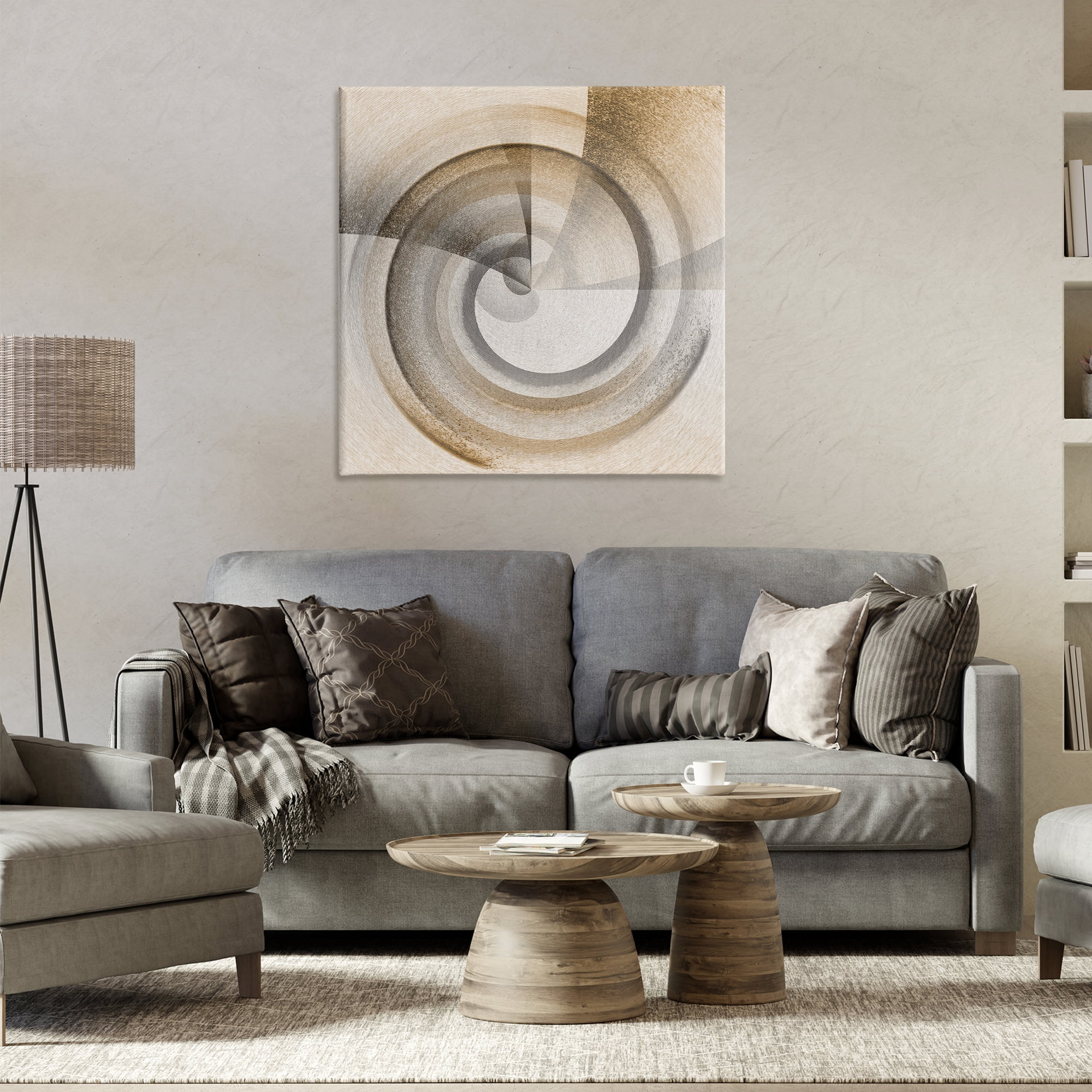 Stupell Industries Spinning Centric Circle Abstract Painting Wrapped Canvas Art Print Wall Art, 30 x 30