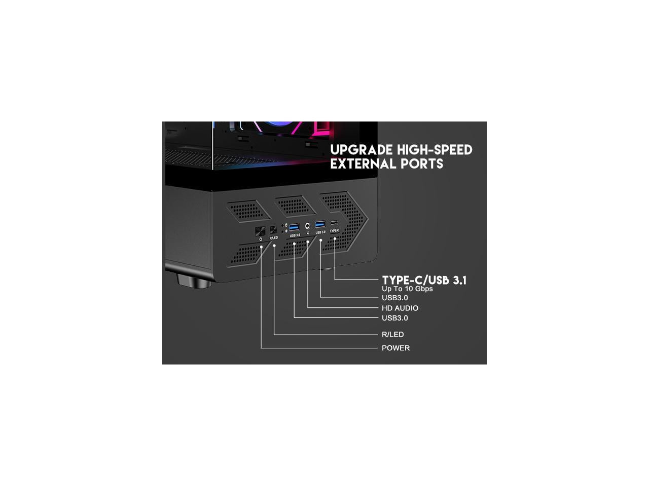 DIYPC IDX1-BK-ARGB Black USB3.0/ Type C Tempered Glass ATX Gaming Computer Case w/ Dual Tempered Glass Panel and 3 x ARGB PWM Fans (Pre-Installed)