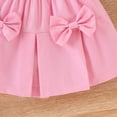 thumbnail image 5 of Toddler Girl Spring Summer Outfit Bubble Puff Sleeve Shirt Top Pleated Mini Skirt Kids Girl 2Pcs Set, 5 of 5