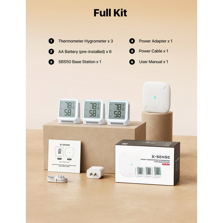 X-Sense Wi-Fi Hygrometer Thermometer, White photo 4