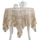 thumbnail image 1 of Nvzi Mantel redondo de encaje de poliéster bordado, manteles redondos para fiestas, bodas, cocinas, comedores, decoraciones para el hogar, redondo, 60 pulgadas, beige, 1 of 4