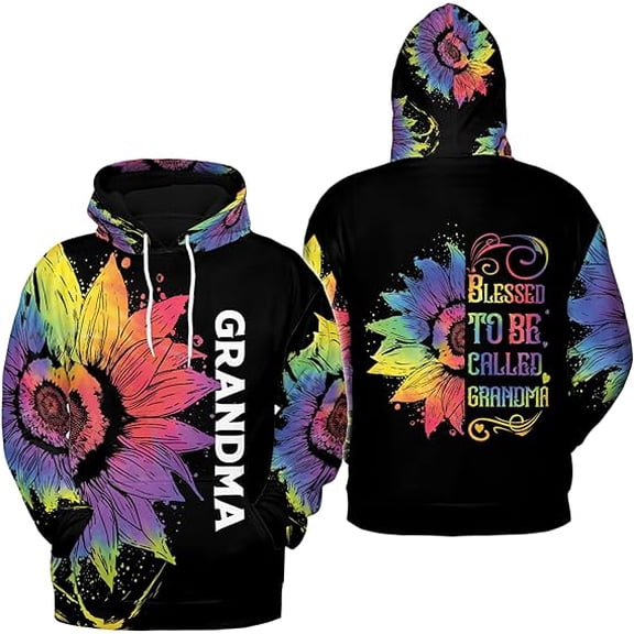 Lotusprinthandmade Personalized Title Grandma Mom and Kid Blessed To Be Called Hoodie 3D (Lightweight) S-5XL Multicolor