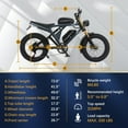 thumbnail image 6 of 1500W AKEZ KingKong Electric Dirt Bike for Adults,48V 41Ah Removable Battery, Long Range Fat Tire Mountain Ebike,31Mph with Disc Brakes,Shimano 7-Speed Gears UL2849, 6 of 6
