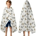 thumbnail image 3 of White Bigfoot and Tree Pattern Hooded Bath Towel，60"x35" for Ages 3 To 12 Kids, Quick Dry Lightweight Soft Microfiber Hood Beach Towel Cover Up for Kids, 3 of 7