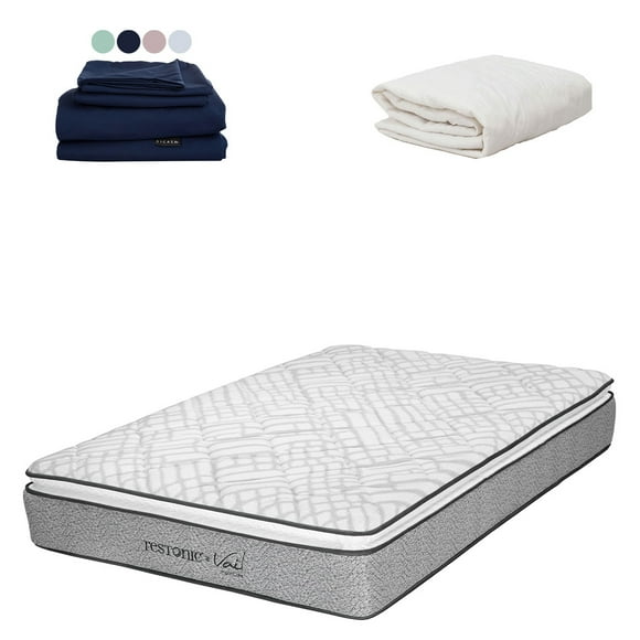 Colchón King Size + Sábanas Softy + Protector de Colchón Restonic Vail