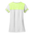thumbnail image 6 of Womens Juniors Varsity Cotton/Polyester V-Neck Tee White/ Neon Lime 3X-Large, 6 of 6