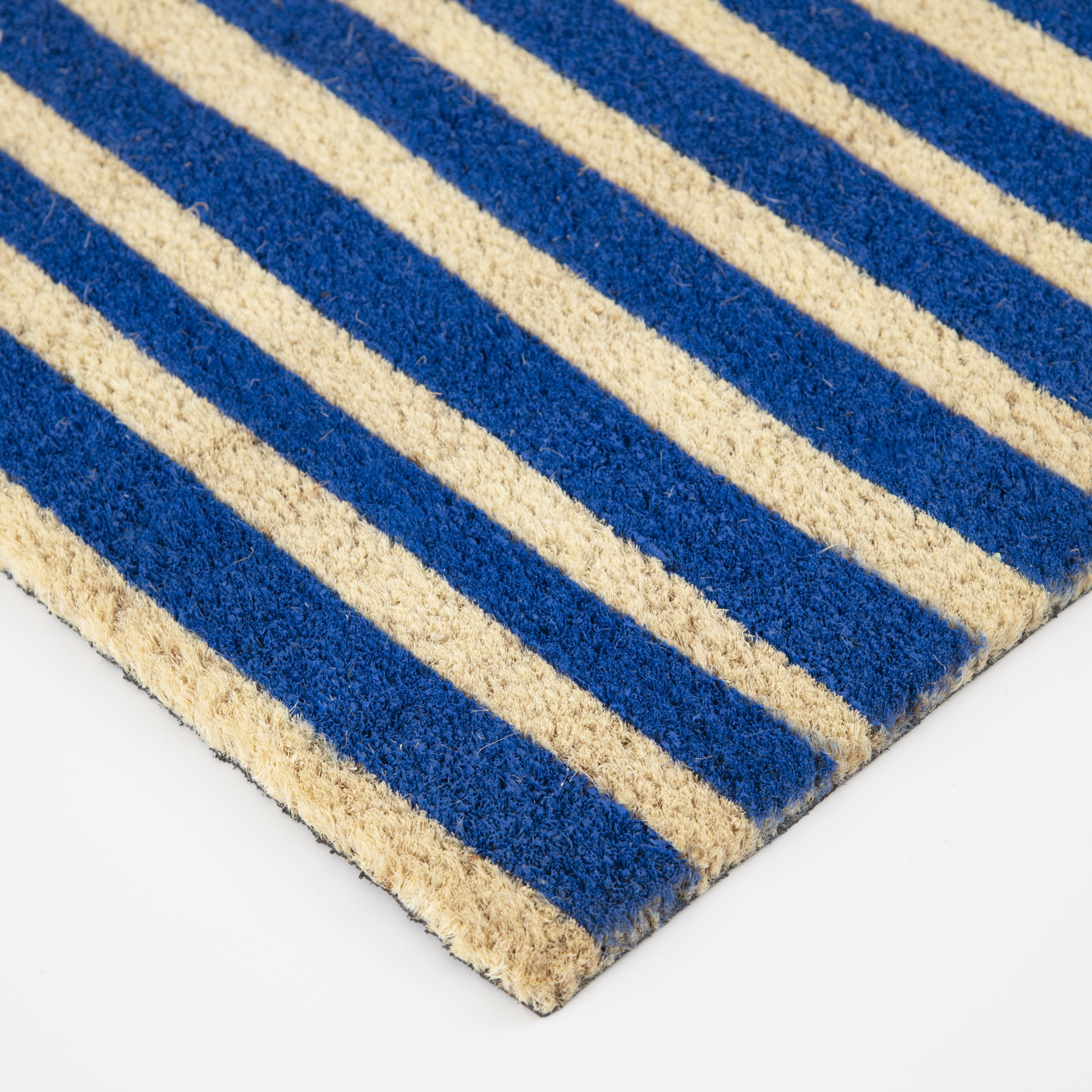 Mainstays Blue Summer Stripes Coir Outdoor Doormat, 18"x30"