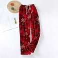 thumbnail image 4 of Enjoytime Christmas Womens Pants Casual Printed Elastic Waist Trousers Fashion Flannel Loose Comfy Pants with Pockets Multicolor L, 4 of 7