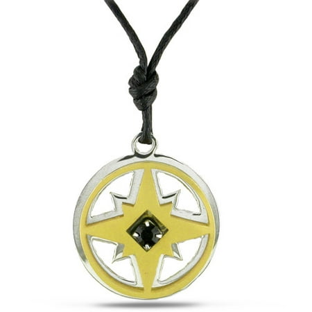 Star in Circle Italian Stainless Steel Pendant