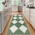 thumbnail image 2 of Hasoo Runner Rugs for Hallway 2x6 Geometric Rugs Modern Trellis Carpet for Bedside, Green, 2 of 6